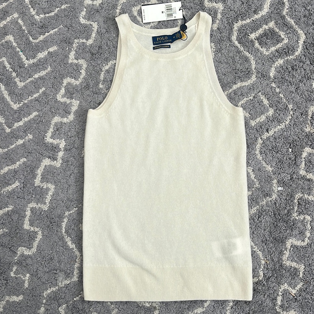 Polo Ralph Lauren Womens Cashmere Sleeveless Tank Top Sweater size Medium New